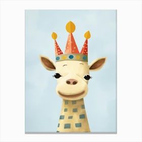 Little Giraffe 1 Wearing A Crown Canvas Print