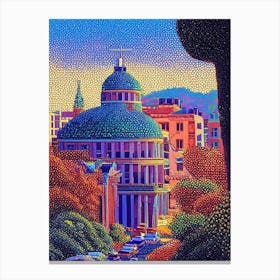 Berkeley, City Us  Pointillism Canvas Print