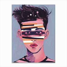 Boy With Stripes On His Face Canvas Print