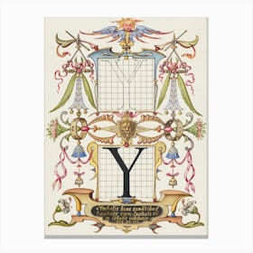 Guide For Constructing The Letter Y From Mira Calligraphiae Monumenta, Joris Hoefnagel Canvas Print
