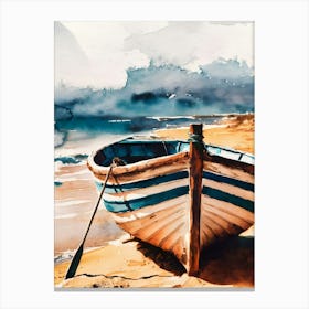 Boat On The Beach Canvas Print