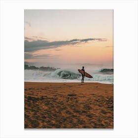 Surfing At Sunset Canvas Print