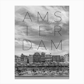 Amsterdam Singel Canal With Flower Market Canvas Print