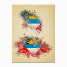 Barbuda Antigua Flag Vintage Canvas Print