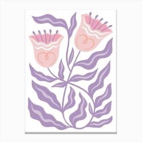 Purple Tulip Blooms Canvas Print