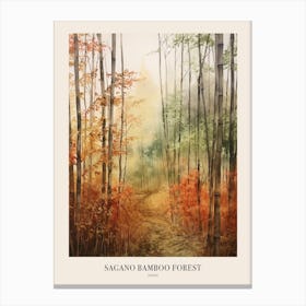 Autumn Forest Landscape Sagano Bamboo Forest Japan 2 Poster Canvas Print