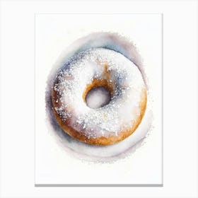 Powdered Sugar Donut Cute Neon 3 Canvas Print