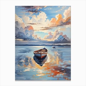 Sunset Boat Canvas Print