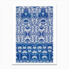 Blue And White Flora Chinese Porcelain Art On Print Canvas Print