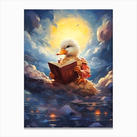 Duck Reading A Book 1 Canvas Print