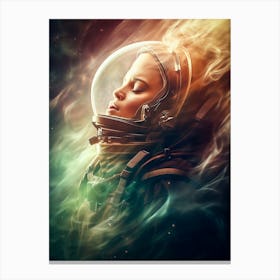 Space Girl In Spacesuit Canvas Print