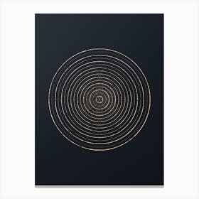 Abstract Geometric Gold Glyph on Dark Teal n.0205 Canvas Print