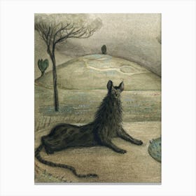 Dream Animal, 1903 by Alfred Kubin (1877–1959) Glastonbury Tor Hybrid Cryptid Mythological Creature Canvas Print