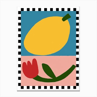 Lemon And Tulip Canvas Print