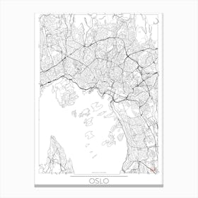 Oslo Map Minimal Canvas Print