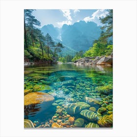 Clear Water In A Mountain Stream Canvas Print