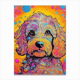 Colourful Cockapoo Dog Portrait Canvas Print