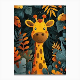 Giraffe In The Jungle Canvas Print