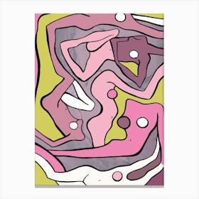 Ecstatic Nudes 2 Pink Canvas Print