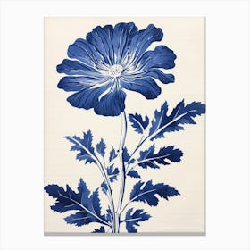 Blue Botanical Cineraria 2 Canvas Print