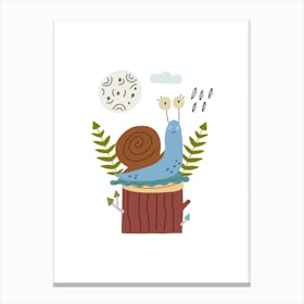 Cute Snail Kids Canvas Print