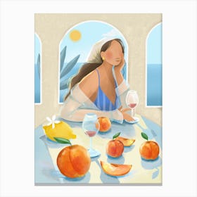 Girl with Peaches Canvas Print