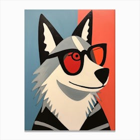 Little Timber Wolf 1 Wearing Sunglasses Canvas Print