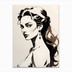 Silent Strength: Portrait Of A Topless Woman Canvas Print