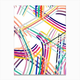 Woven Colorful Lines Multi Canvas Print