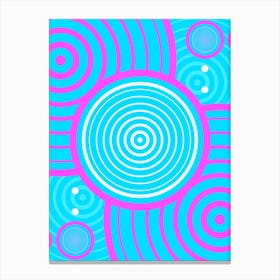 Geometric Glyph in White and Bubblegum Pink and Candy Blue n.0017 Canvas Print