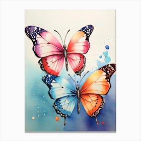 Two Elegant Butterfly Painting Canvas Print