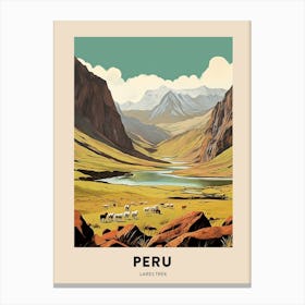 Lares Trek Peru 1 Vintage Hiking Travel Poster Canvas Print