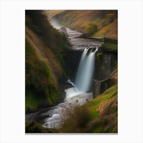 Pistyll Rhaeadr, United Kingdom Realistic Photograph (1) Canvas Print