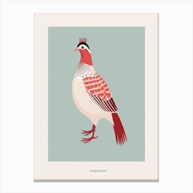 Minimalist Pheasant 7 Bird Poster Canvas Print
