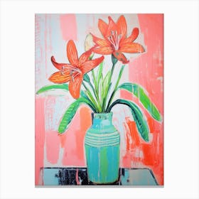 Flower Painting Fauvist Style Amaryllis Canvas Print