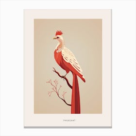 Minimalist Pheasant 2 Bird Poster Canvas Print