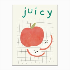 Juicy Apple Drawing Canvas Print