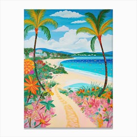 Shoal Bay, Anguilla, Matisse And Rousseau Style 4 Canvas Print