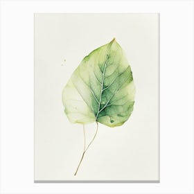 Primrose Leaf Minimalist Watercolour Canvas Print