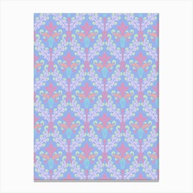 Enhanced Vintage Late Medieval Brocade Pattern Coquette Dreamy Flourish Canvas Print