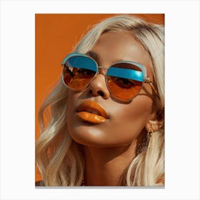 Woman Wearing Sunglasses Canvas Print