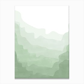 Pastel Green Watercolor Mountains Canvas Print