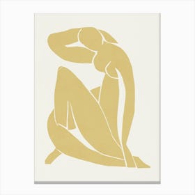Inspired by Matisse - Yellow Nude 02 Canvas Print