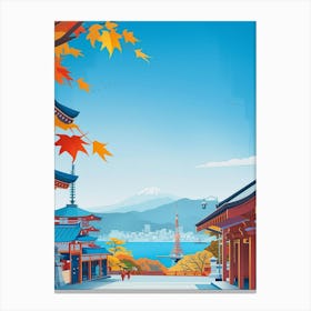 Kobe Japan 1 Colourful Illustration Canvas Print