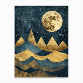 Moon And Mountains 4 Canvas Print