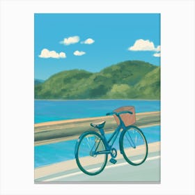 Bicycle By The Sea Canvas Print