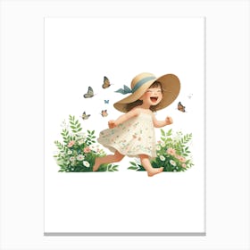 Little Girl In A Hat 1 Canvas Print