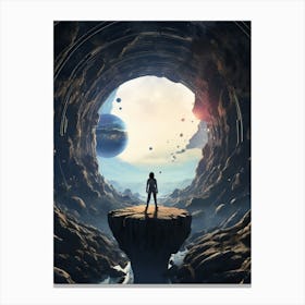 Man Standing In A Tunnel Canvas Print