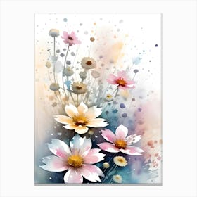 Wildflower Field Watercolor Artwork 1 Canvas Print