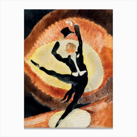 In Vaudeville, Acrobatic Male Dancer With Top Hat, Charles Demuth Canvas Print